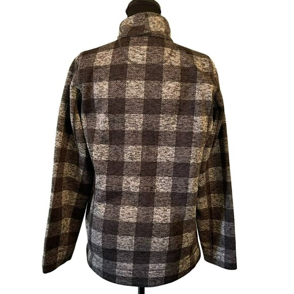 Calvin Klein Women's XS Gingham Black Gray Checker Fleece Zip Up LS Jacket - Picture 2 of 16